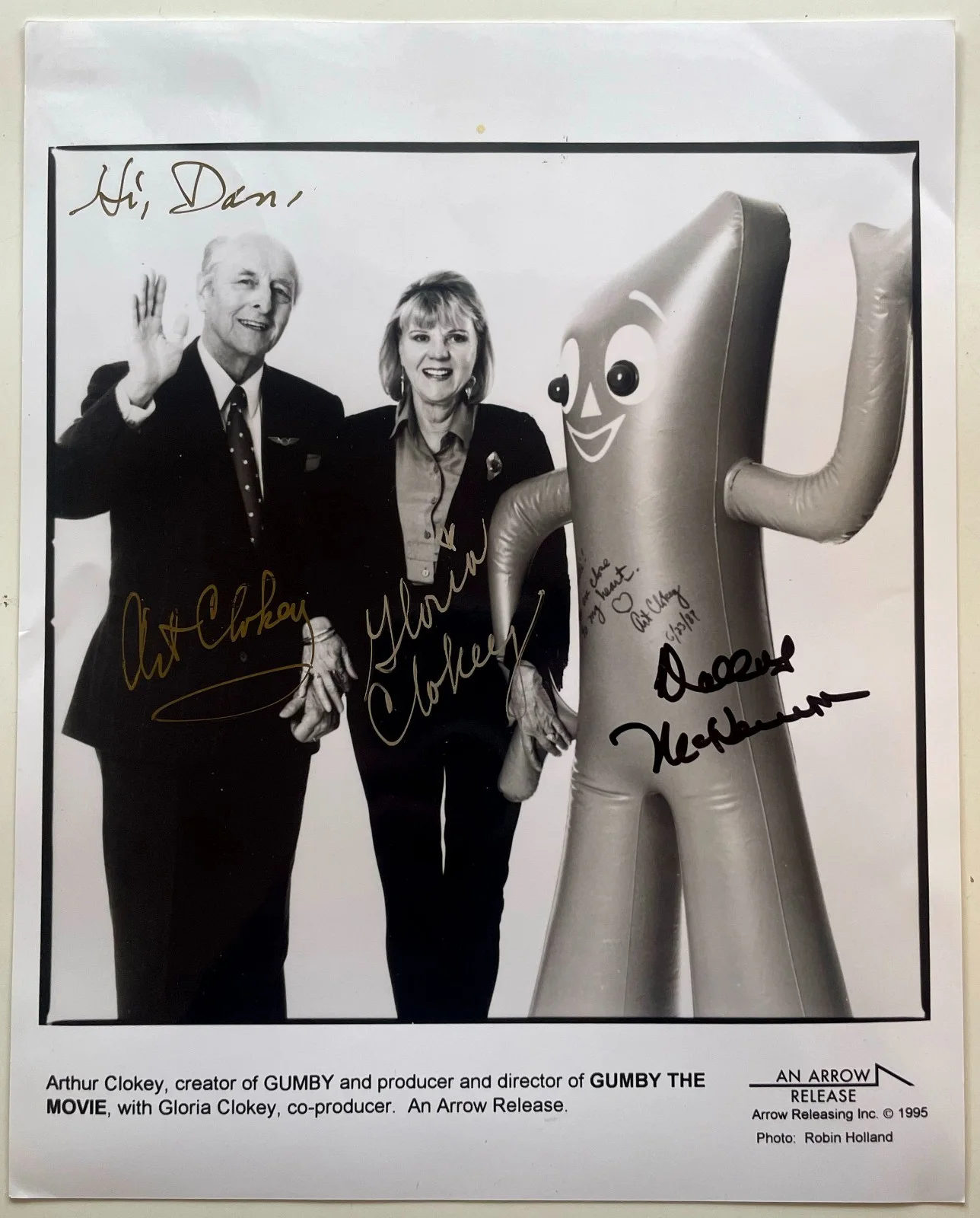 Art Clokey — Art Clokey Dal McKennon Signed 10 x 8 Photo Gumby Show Autograph