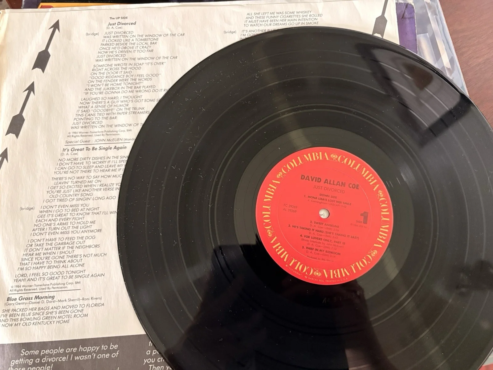 David A. Coe Just Divorced Signed LP Govt Mule,Warren Haynes, Allman Bros, image 2