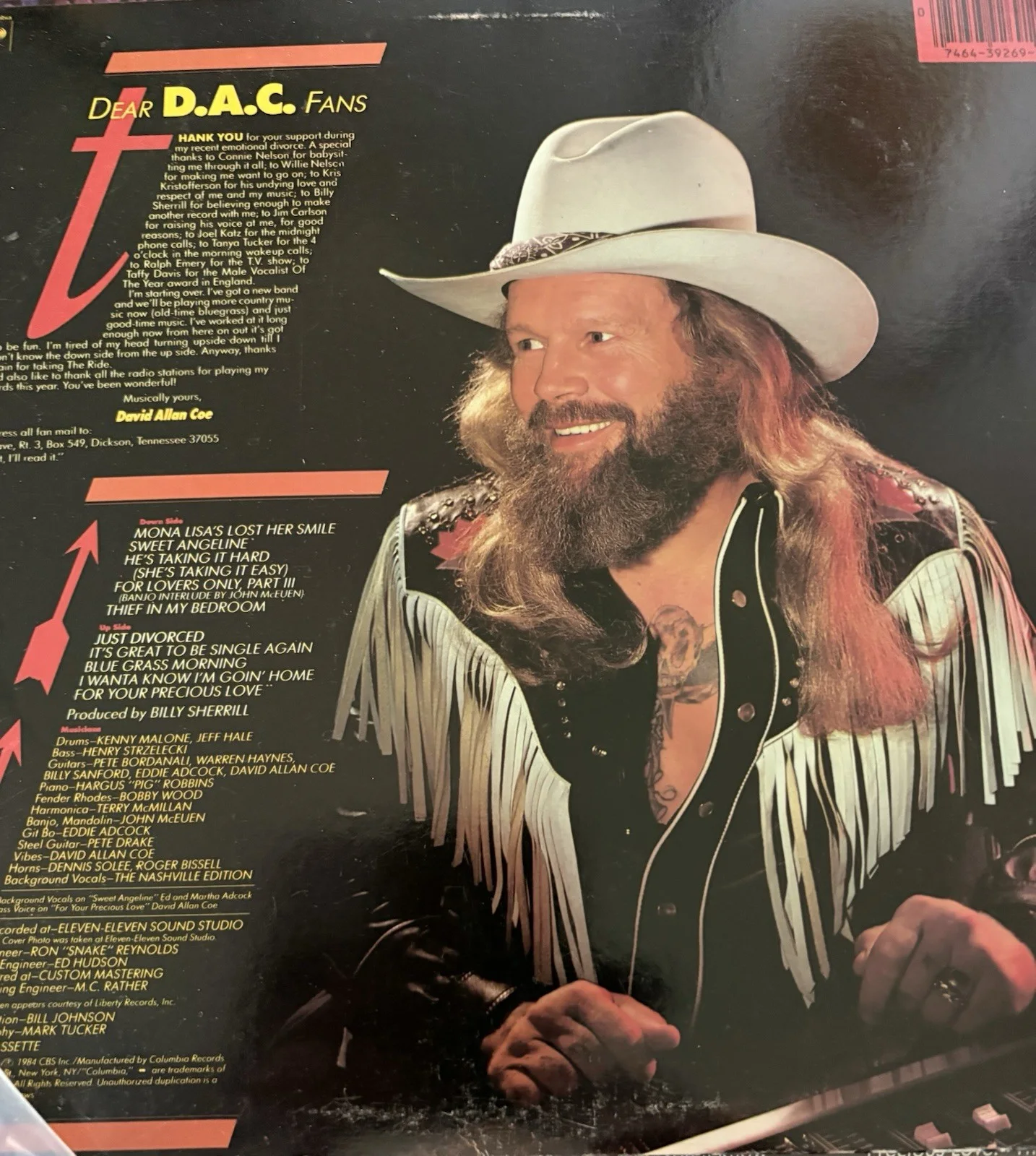 David A. Coe Just Divorced Signed LP Govt Mule,Warren Haynes, Allman Bros, image 3