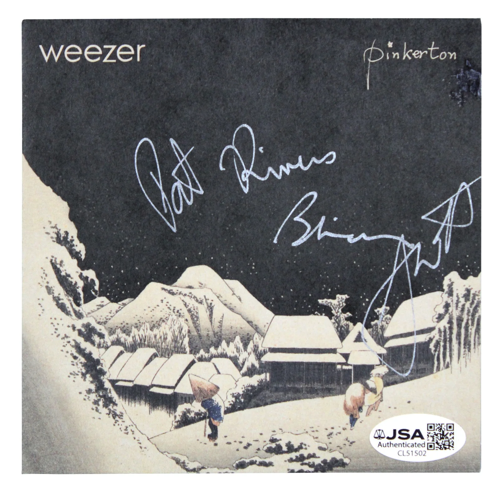 Rivers Cuomo, Brian Bell, Scott Shriner, Patrick Wilson — Weezer (4) Cuomo, Bell, Shriner & Wilson Signed Pinkerton CD Insert JSA #CL51502, image 2