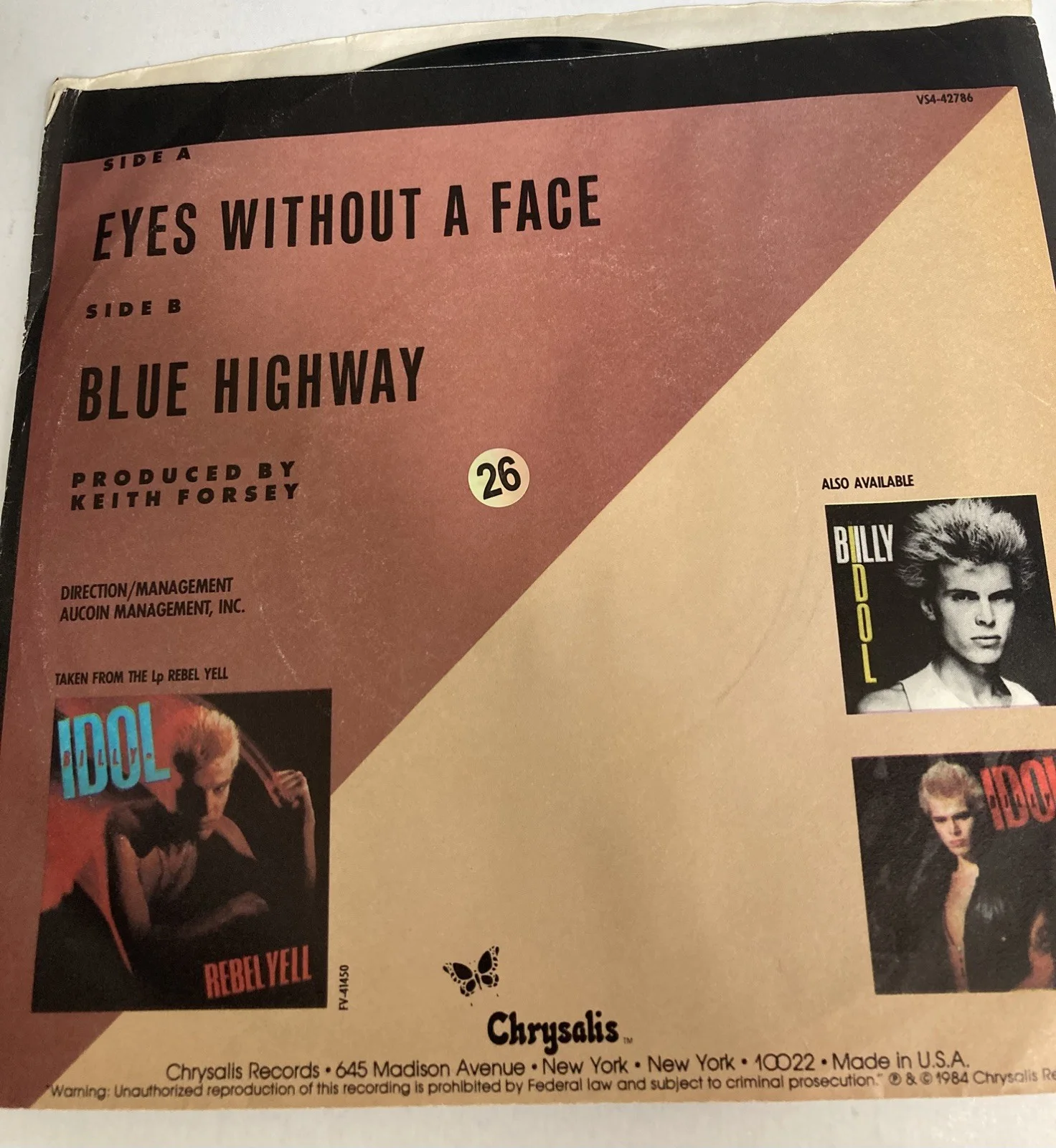 BILLY IDOL * SIGNED AUTOGRAPHED 45 ALBUM * GENERATION X *, image 4