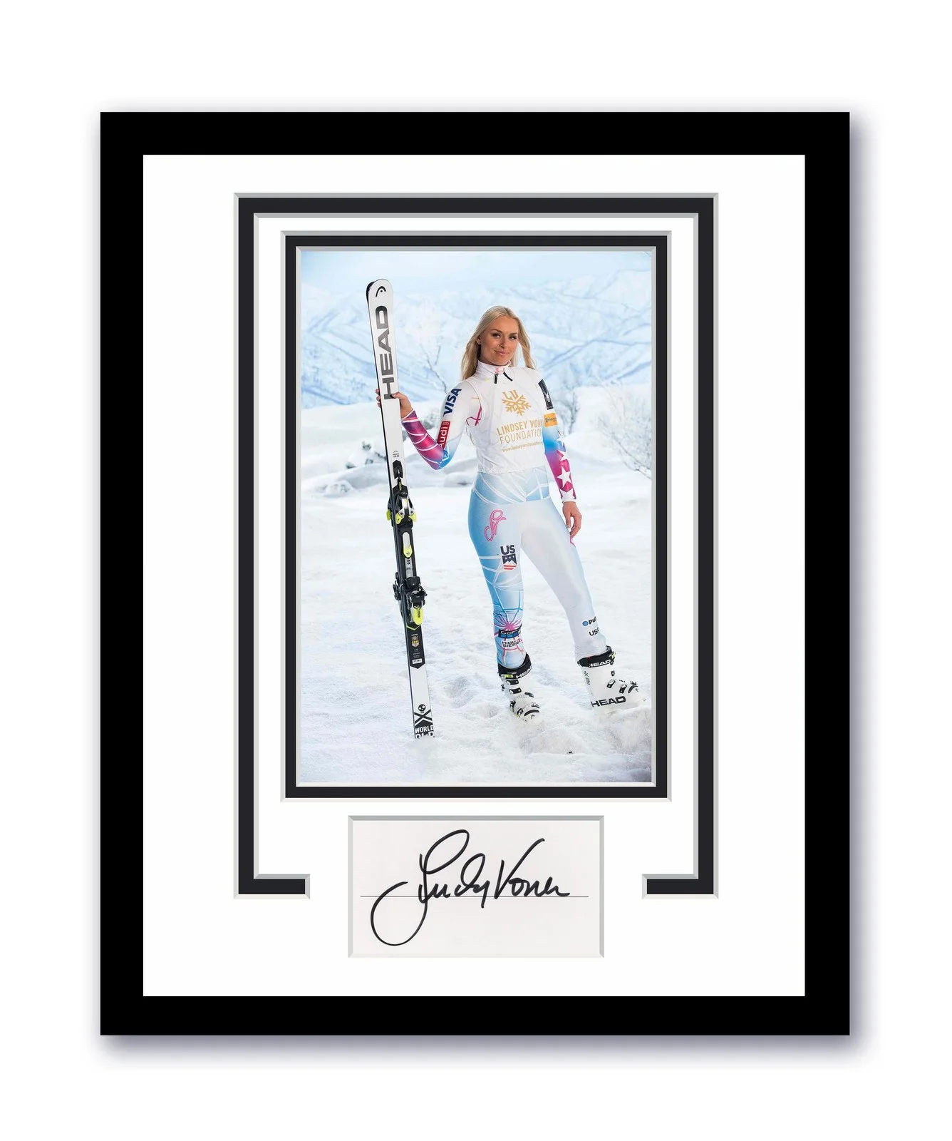 Lindsey Vonn — Lindsey Vonn Autographed Signed 11x14 Framed Photo Olympics Alpine Skiing ACOA