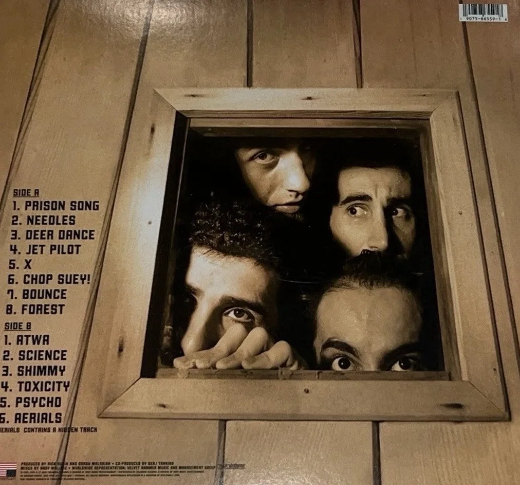 John Dolmayan, Daron Malakian, Shavo Odadjian, Serj Tankian — System of a Down Signed Album System Of A Down Autographed Vinyl Record Toxicity, изображение 2