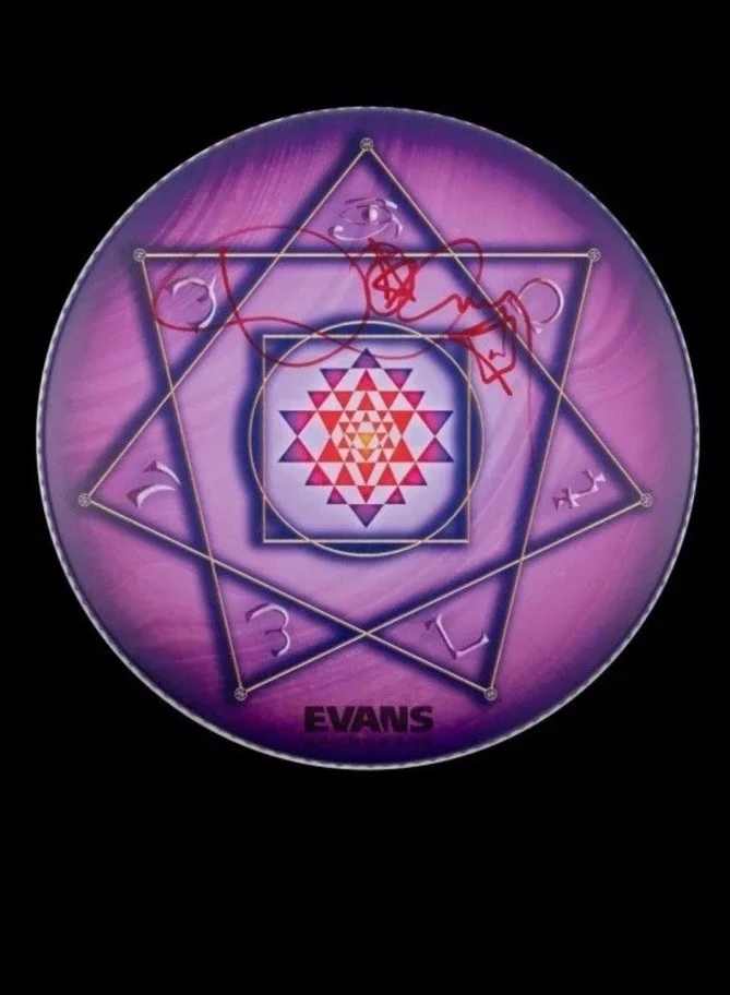 TOOL Danny Carey SIGNED Drumhead 14" Purple Tom Autographed Limited Edition C, изображение 2