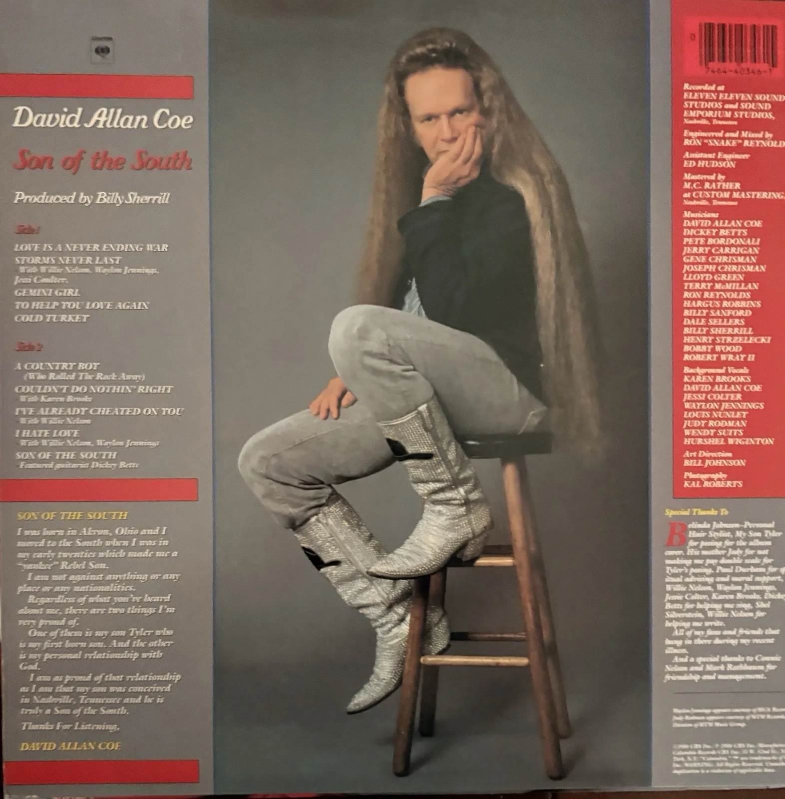 David Allan Coe both Signed Son of the South & A Matter of Life Original LPs, изображение 2