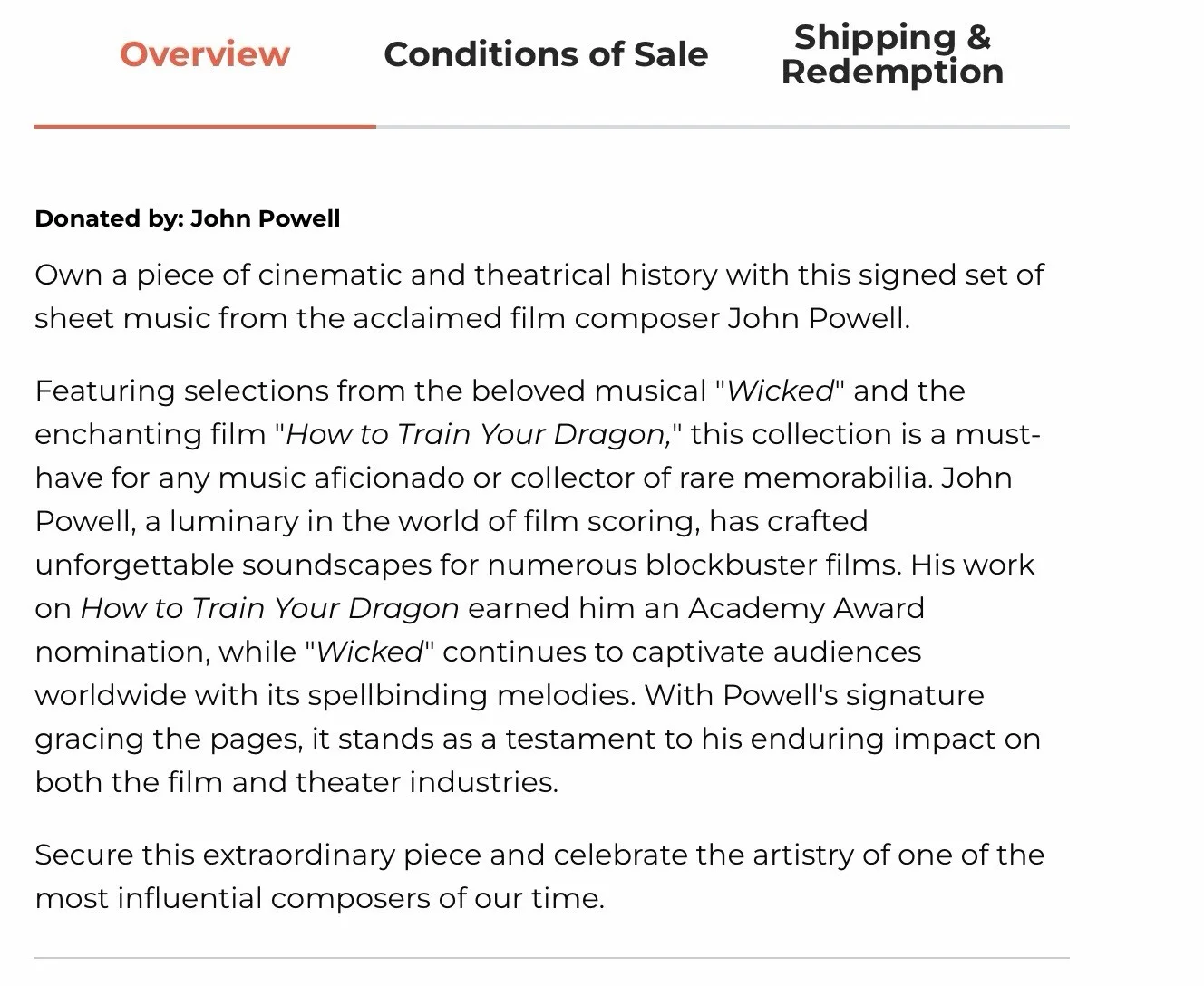 John Powell — John Powell Signed Score Page (How to Train Your Dragon) (CharityBuzz COA), image 4