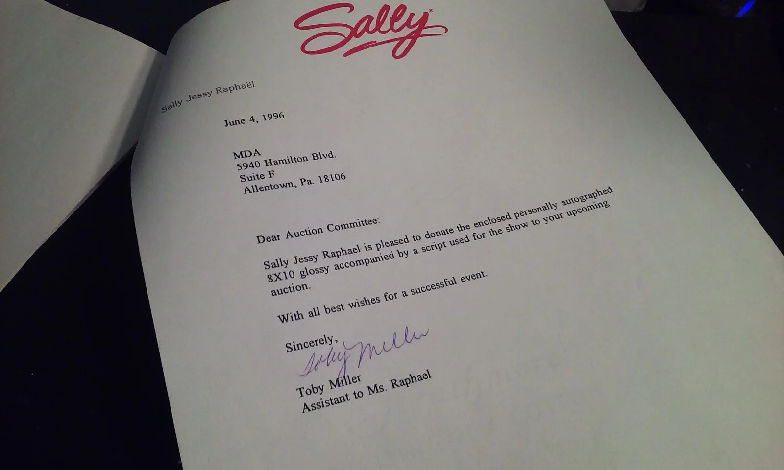 1996 Sally J Raphael show script Deidre Hall signed autographed 10pages no photo, image 3