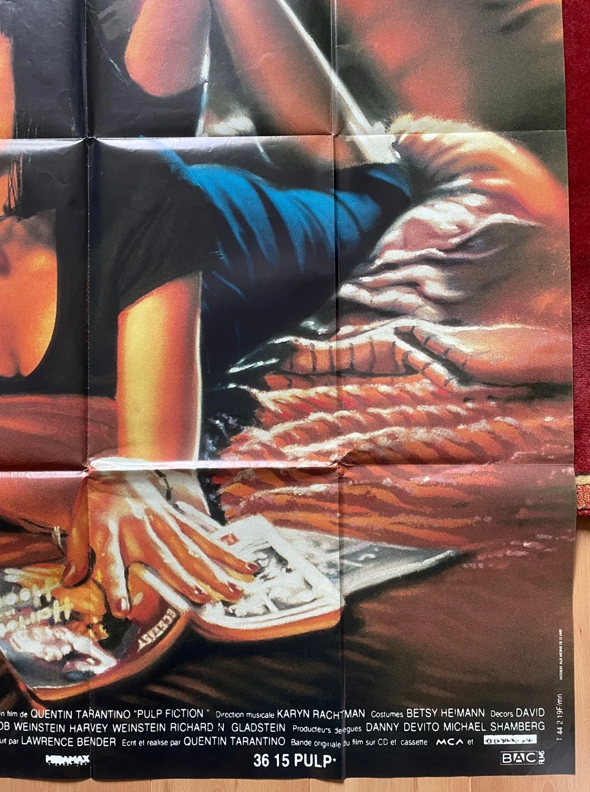 PULP FICTION (1994) Genuine Original French Grande Movie Poster Uma Thurman, изображение 5