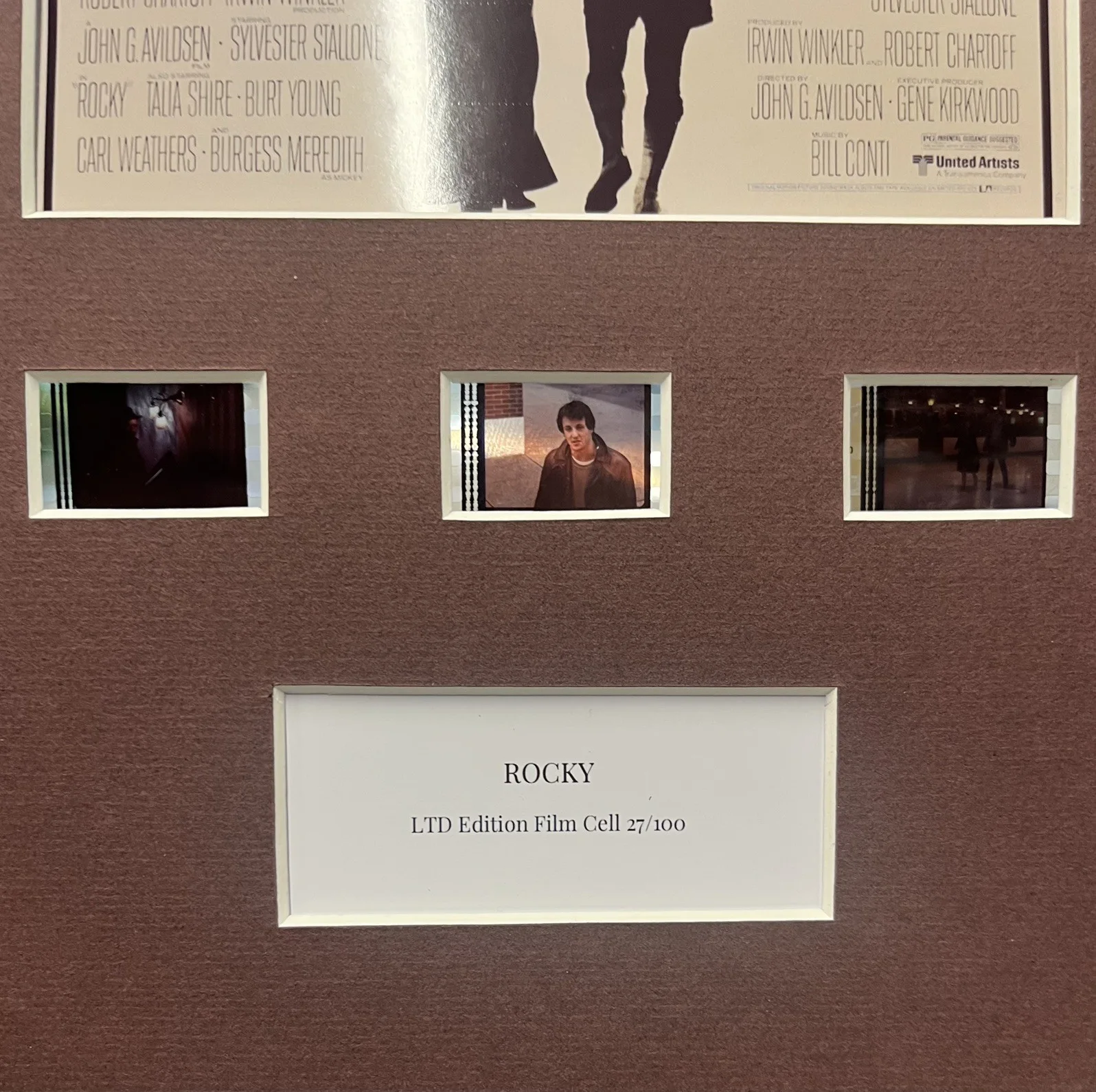 ROCKY Sylvester Stallone. 35mm Film Cell MOUNTED DISPLAY, image 3