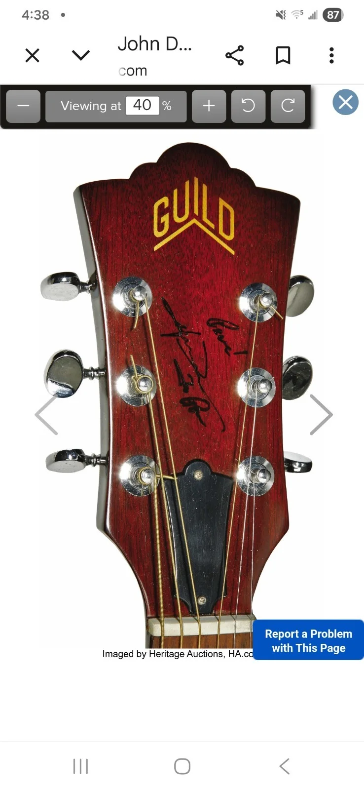 John Danver — John Denver Owned/played Guild Guitar Signed #142029, image 3