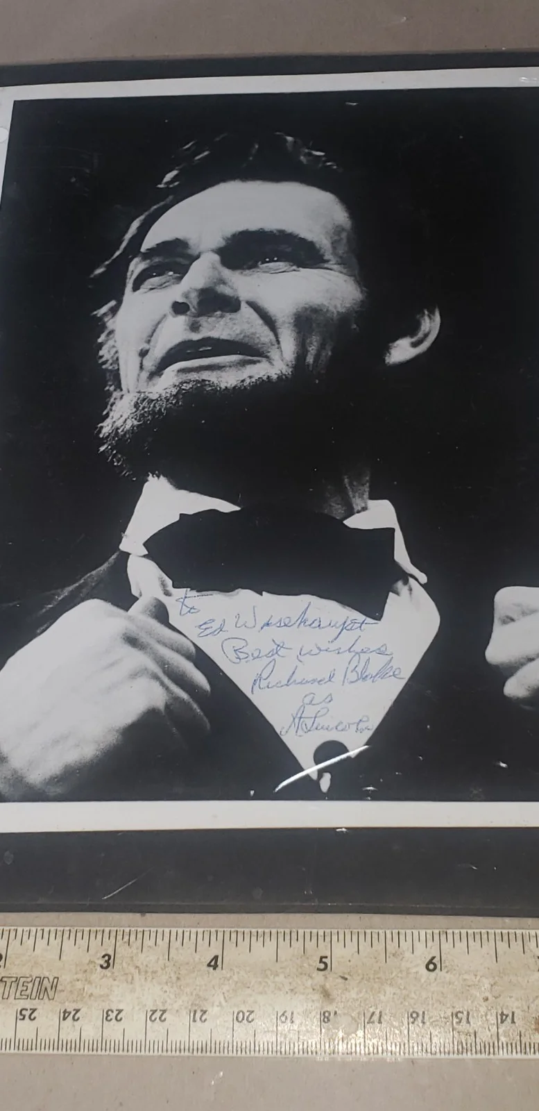 A personalized, signed photo of Richard Blake Playing the part as A. Lincoln, изображение 2