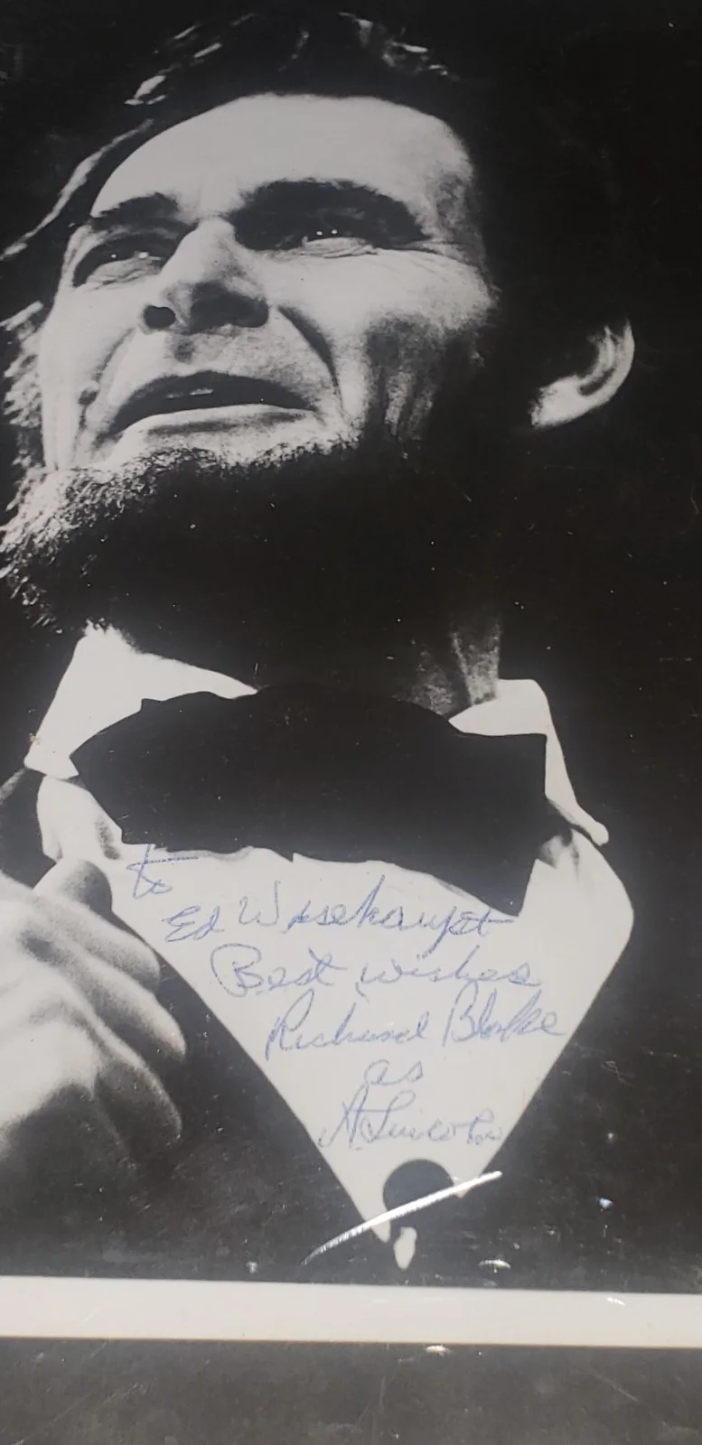A personalized, signed photo of Richard Blake Playing the part as A. Lincoln, изображение 3