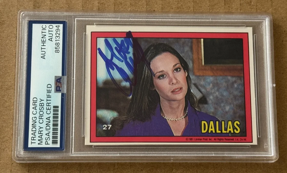 MARY CROSBY — MARY CROSBY SIGNED 1981 DALLAS CARD PSA/DNA HAND SIGNED #2