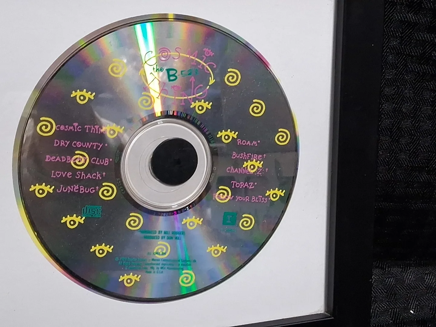 Fred Schneider & Kate Pierson Cindy, Keith signed the B-52's Cosmic Thing cd, image 3