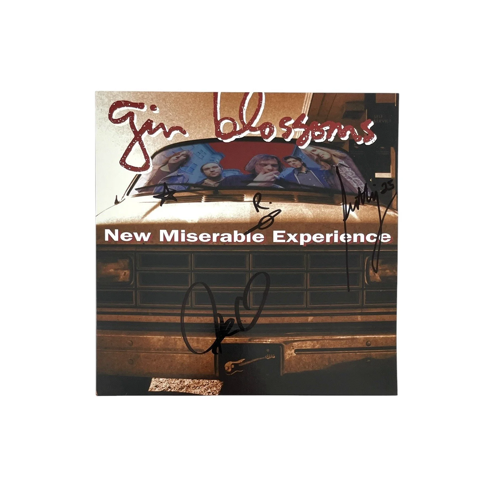 Gin Blossoms Autographed New Miserable Experience Red Marbled Vinyl Album Record, image 2