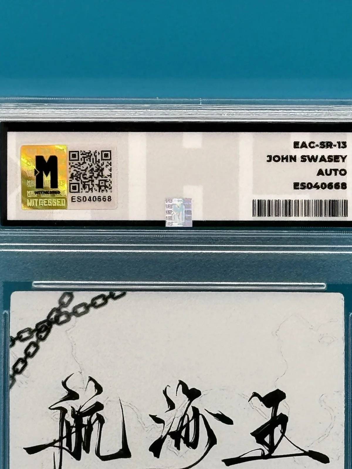 John Swasey Signed Crocodile One Piece Tcg Card In Slab With MAS Authentication, изображение 3