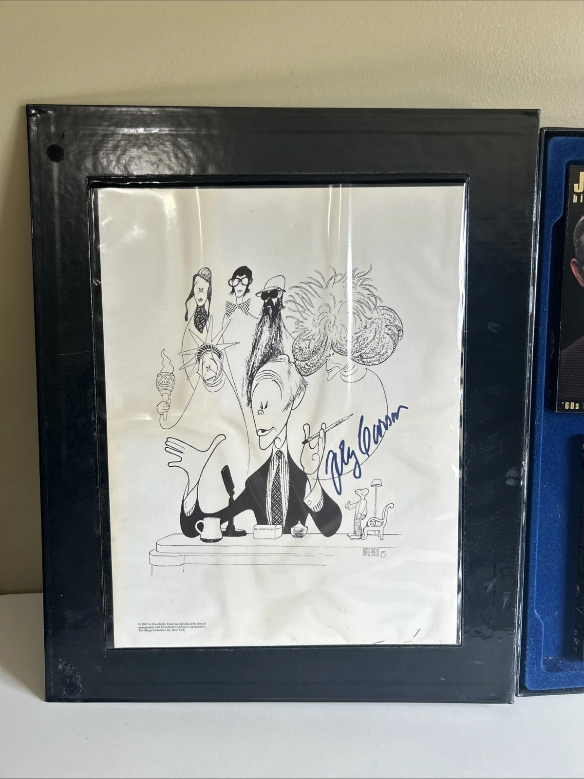 Johnny Carson — The Johnny Carson Collection 1992 VHS Tapes & Signed Lithograph by Al Hirschfeld, image 3