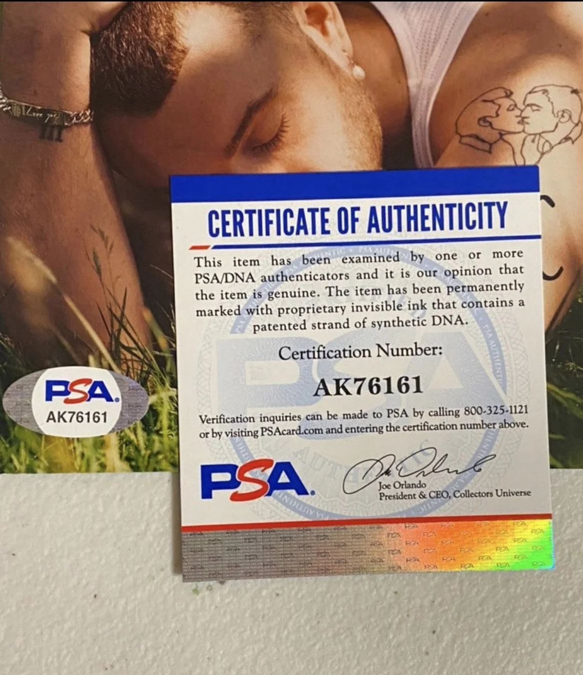 SAM SMITH AUTOGRAPHED SIGNED FRAMED LOVE GOES CD COVER WITH PSA COA # AK76161, image 2