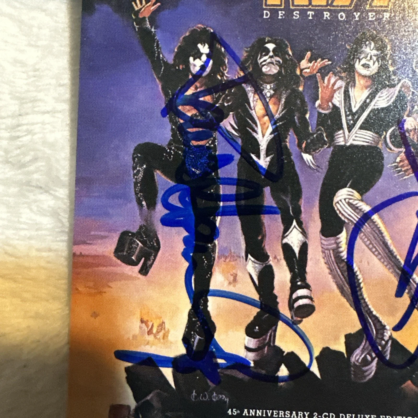 KISS Gene Simmons Paul Stanley Destroyer 45th Anniv Deluxe CD W/ Signed Art Card, изображение 3