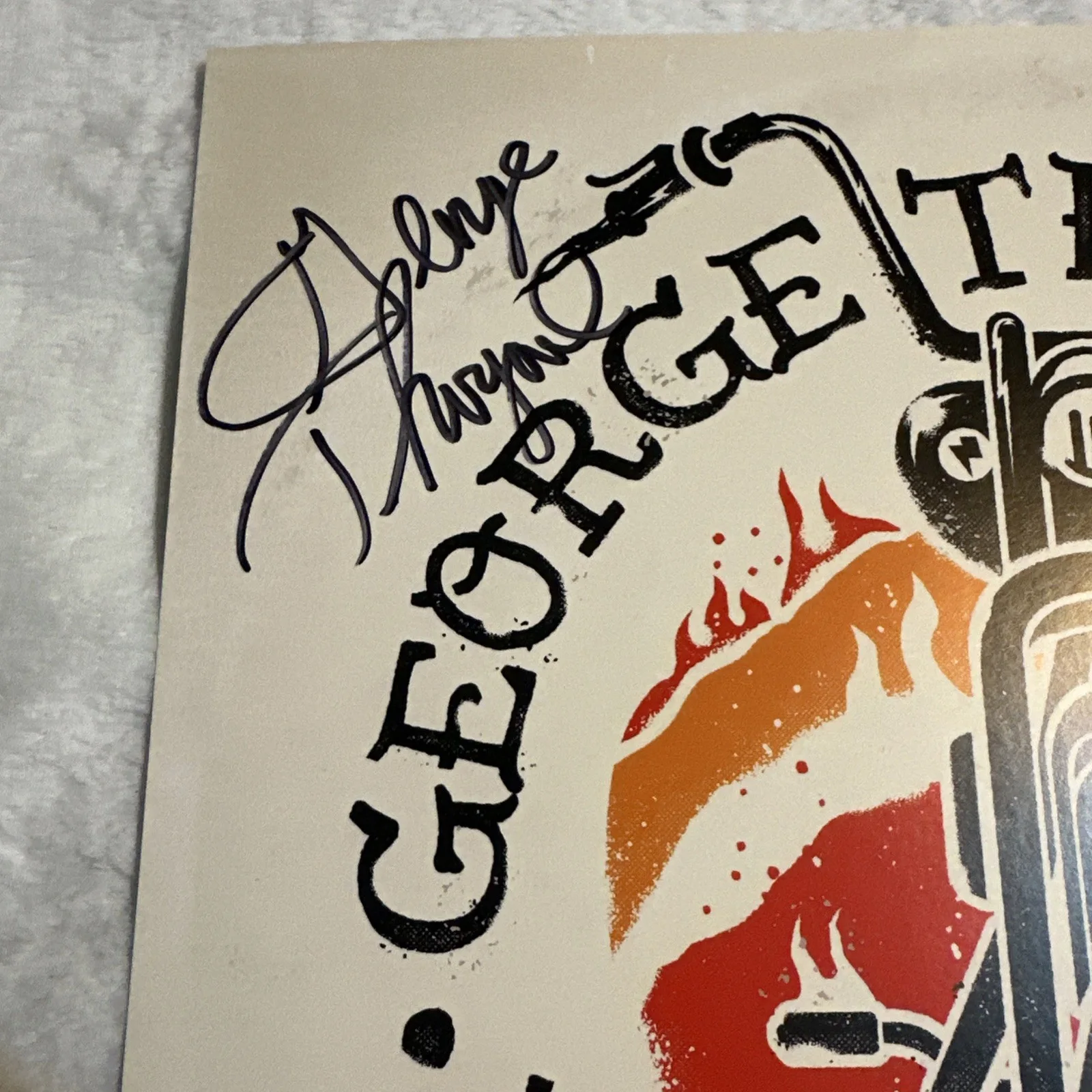 George Thorogood Destroyers Signed Rock Party Tour 2018 12x12 Record Poster, изображение 3