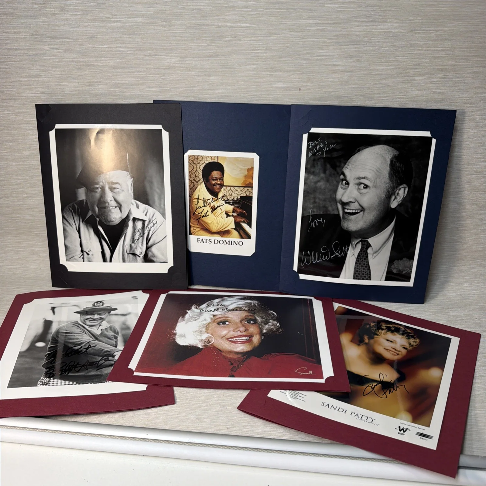 Various — Rare Celebrity Autograph Lot Bob Hope Fats Domino Carol Channing Signed Photos