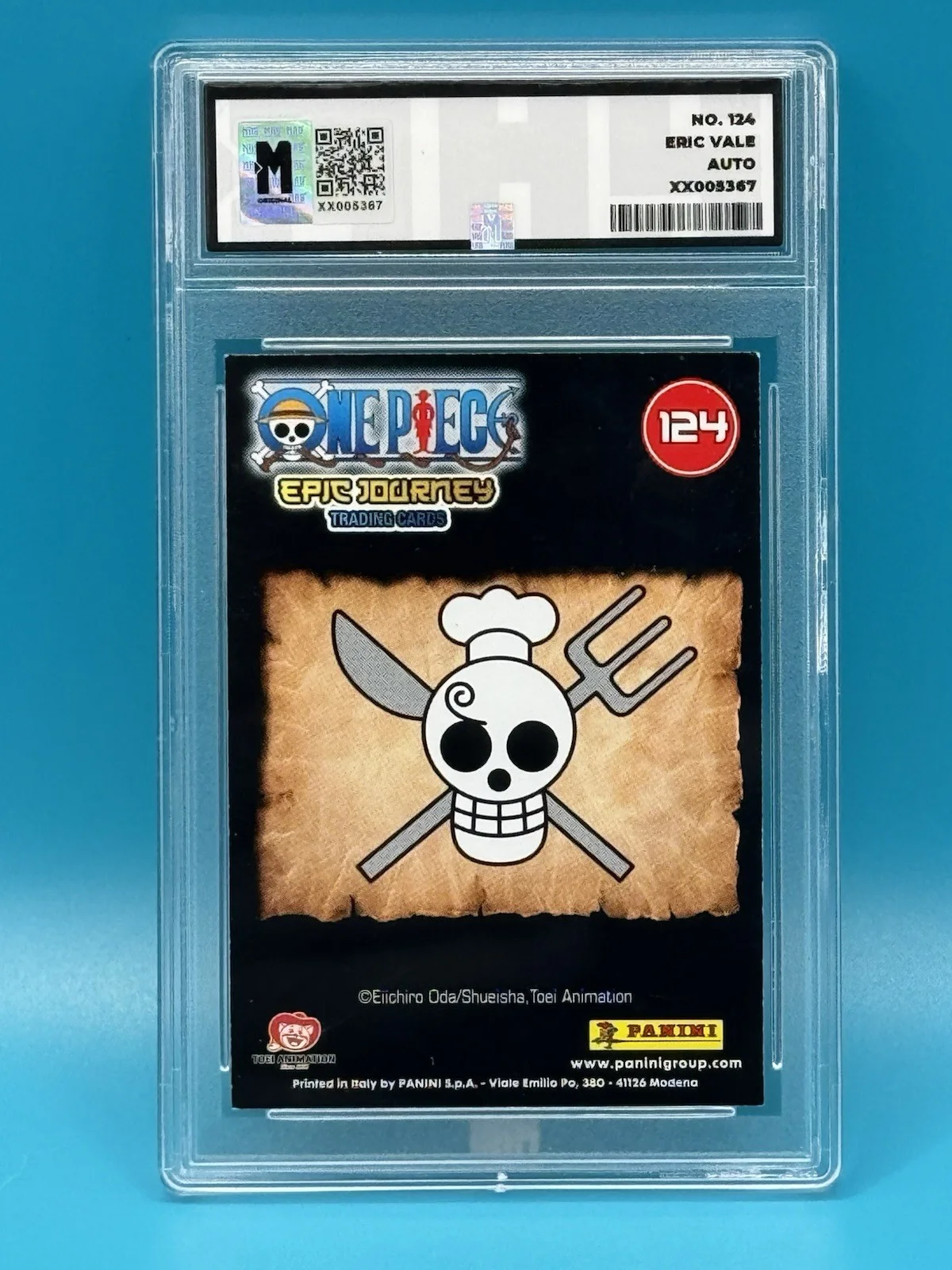 Eric Vale Signed Sanji Tcg Card One Piece In Slab With MAS Authentication, image 2