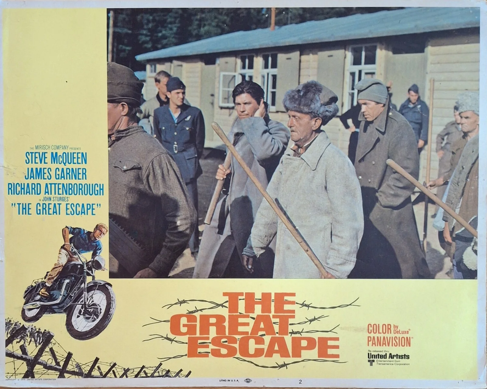 1970 The Great Escape Re-release US Cinema Lobby Card #2 11"x14" In Size., изображение 2
