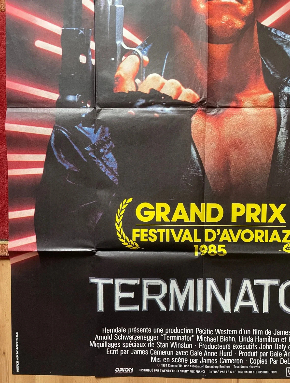THE TERMINATOR (1984) Genuine Original French Grande Movie Film Poster VERY RARE, изображение 4