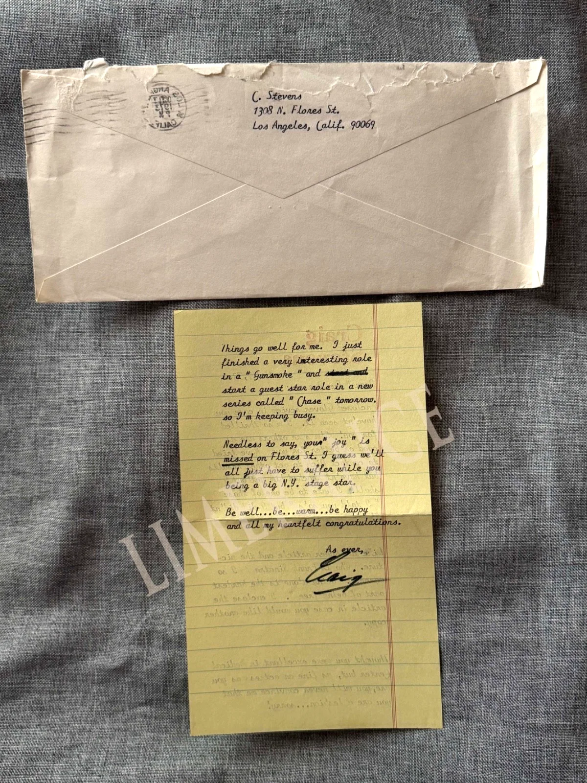 Aaron Spelling — Aaron Spelling Signed Letter & Craig Stevens Signed Letter to Lois Nettleton, изображение 2