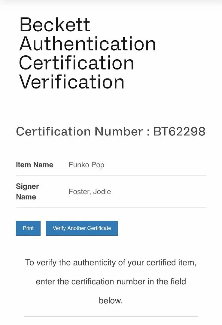 Jodie Foster — Jodie Foster signed Funko #1674 (Silence of the Lambs) - Beckett COA **RARE**, изображение 4