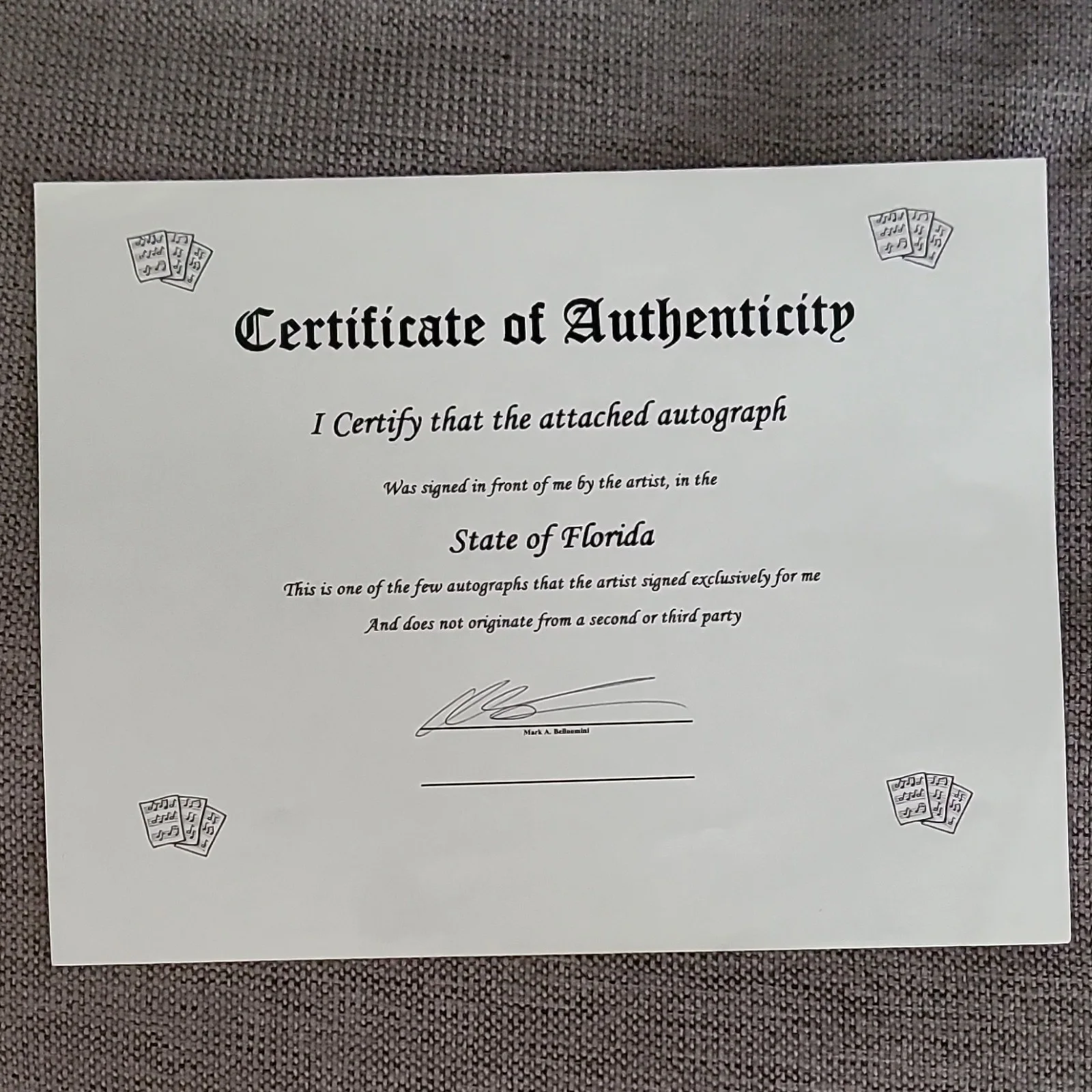 Ministry Al Jourgensen Authentication By Mark A Belluomini COA, image 4