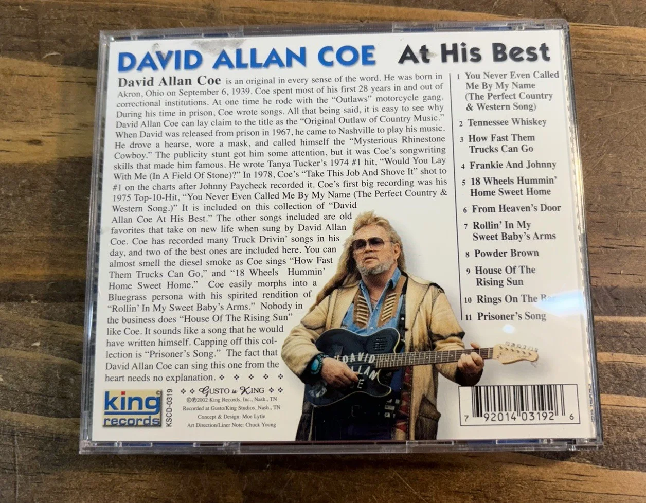 David Allan Coe At His Best SIGNED Autographed CD Cover & Case Only - No CD, image 3