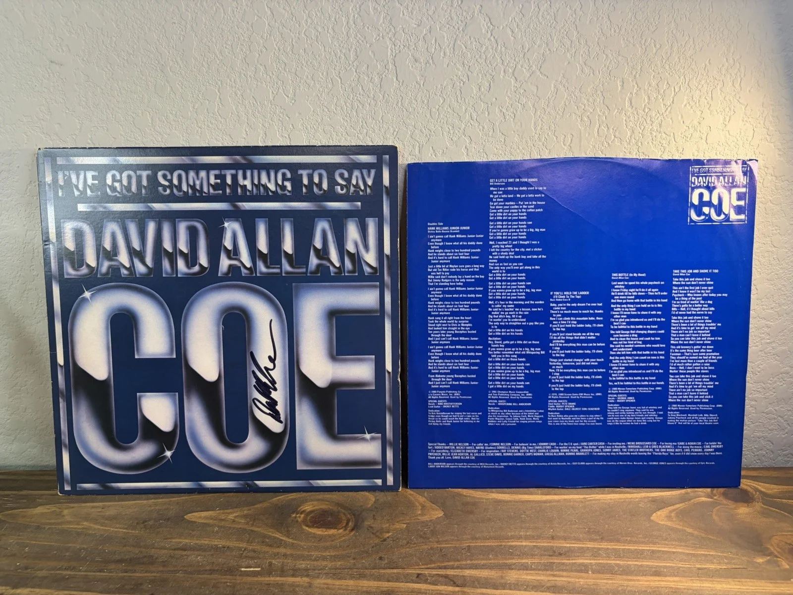 David Allan Coe I’ve Got Something To Say SIGNED Autographed Album Vinyl Record, image 3