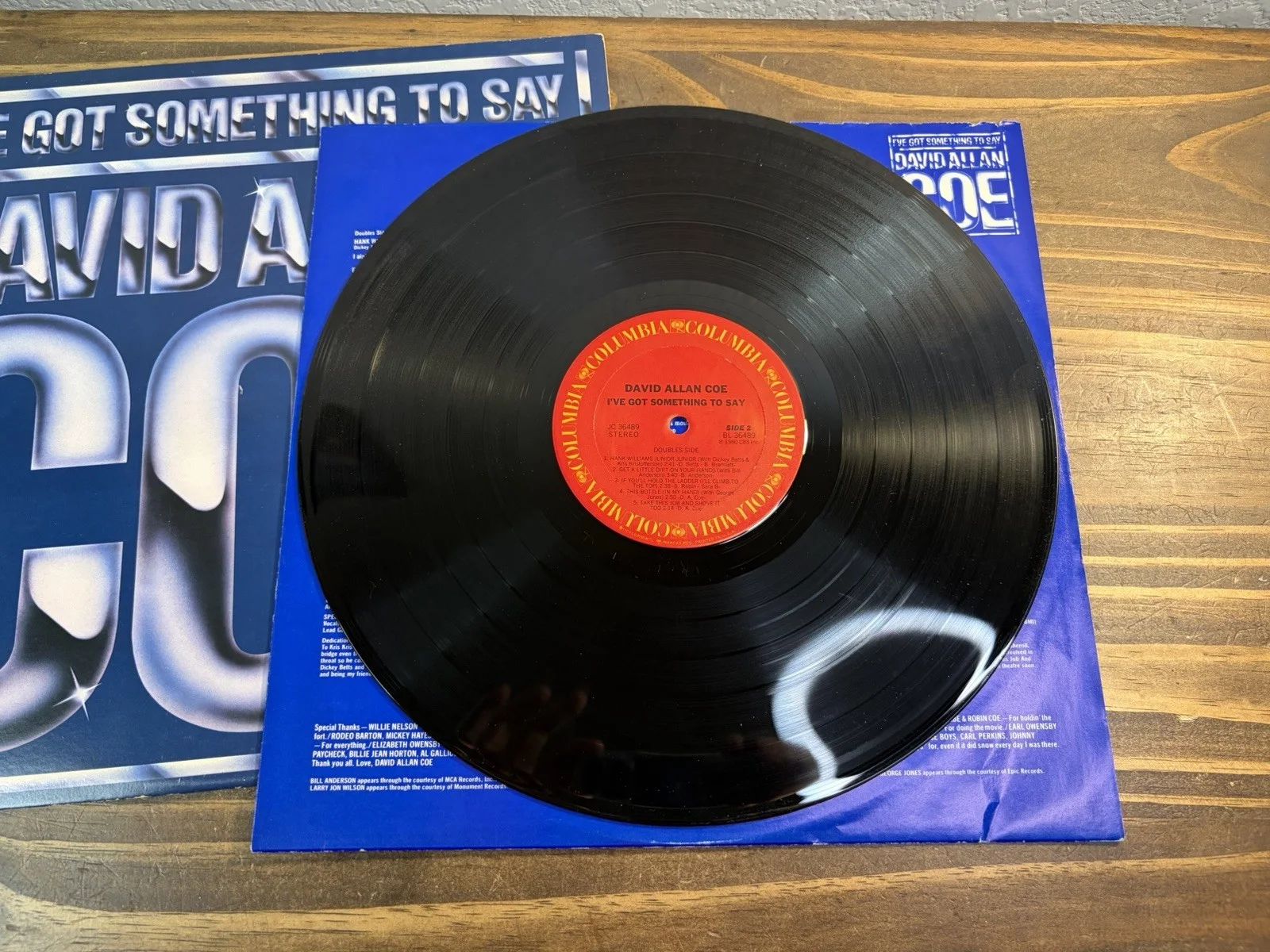 David Allan Coe I’ve Got Something To Say SIGNED Autographed Album Vinyl Record, image 4
