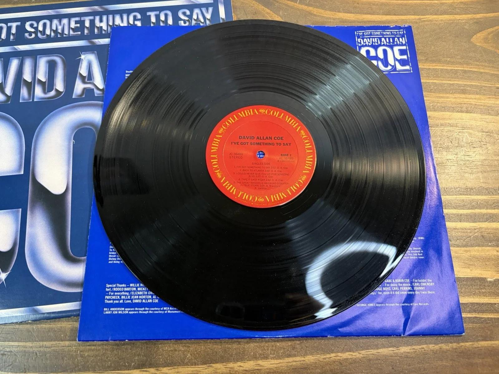 David Allan Coe I’ve Got Something To Say SIGNED Autographed Album Vinyl Record, image 5