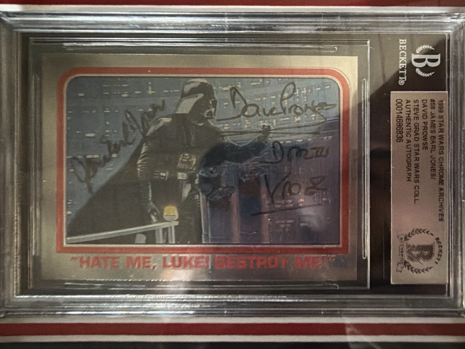 David Prowse, James Earl Jones — Beckett Authenticated Star Wars Autograph Card David Prowse & James Earl Jones, изображение 2