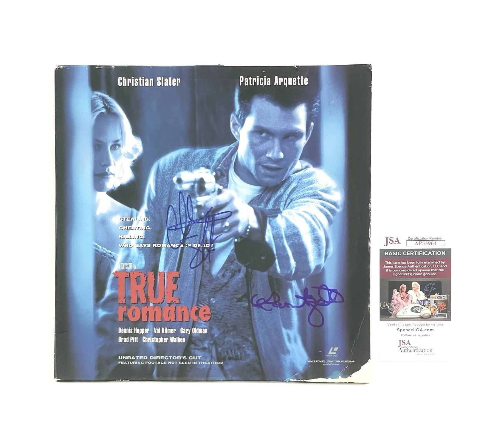 Christian Slater — True Romance Patricia Arquette and Christian Slater Autographed Laserdisc Signed, изображение 2