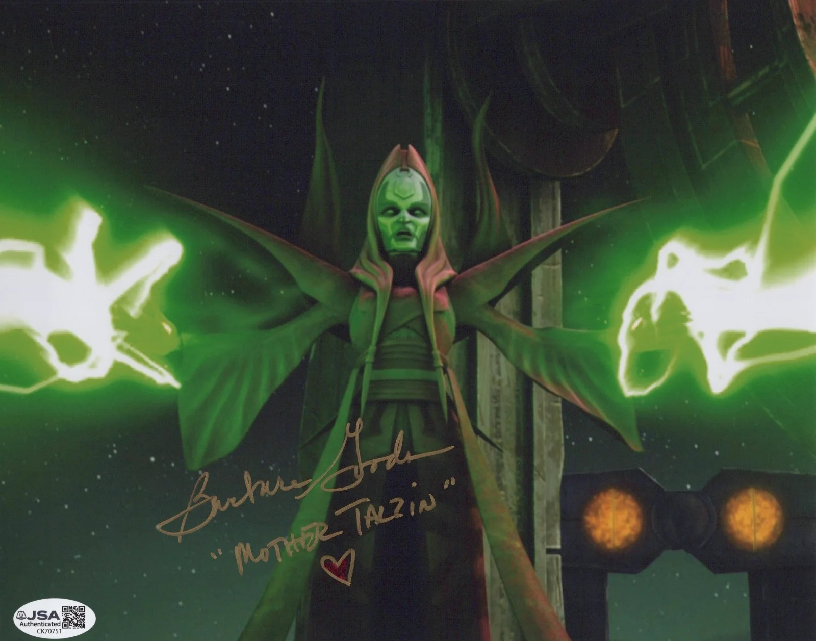 Barbara Goodson — Star Wars The Clone Wars- Barbara Goodson signed Mother Talzin 8x10 JSA COA