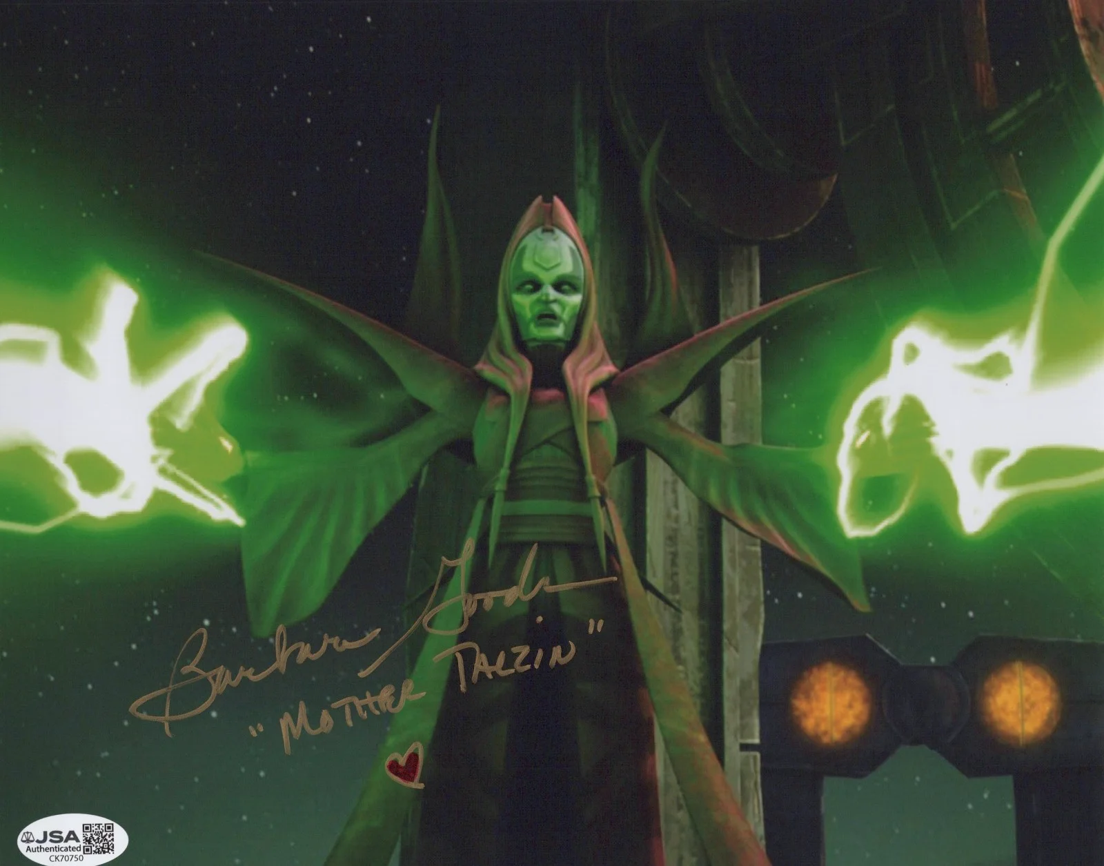 Barbara Goodson — Star Wars The Clone Wars- Barbara Goodson signed Mother Talzin 8x10 JSA COA