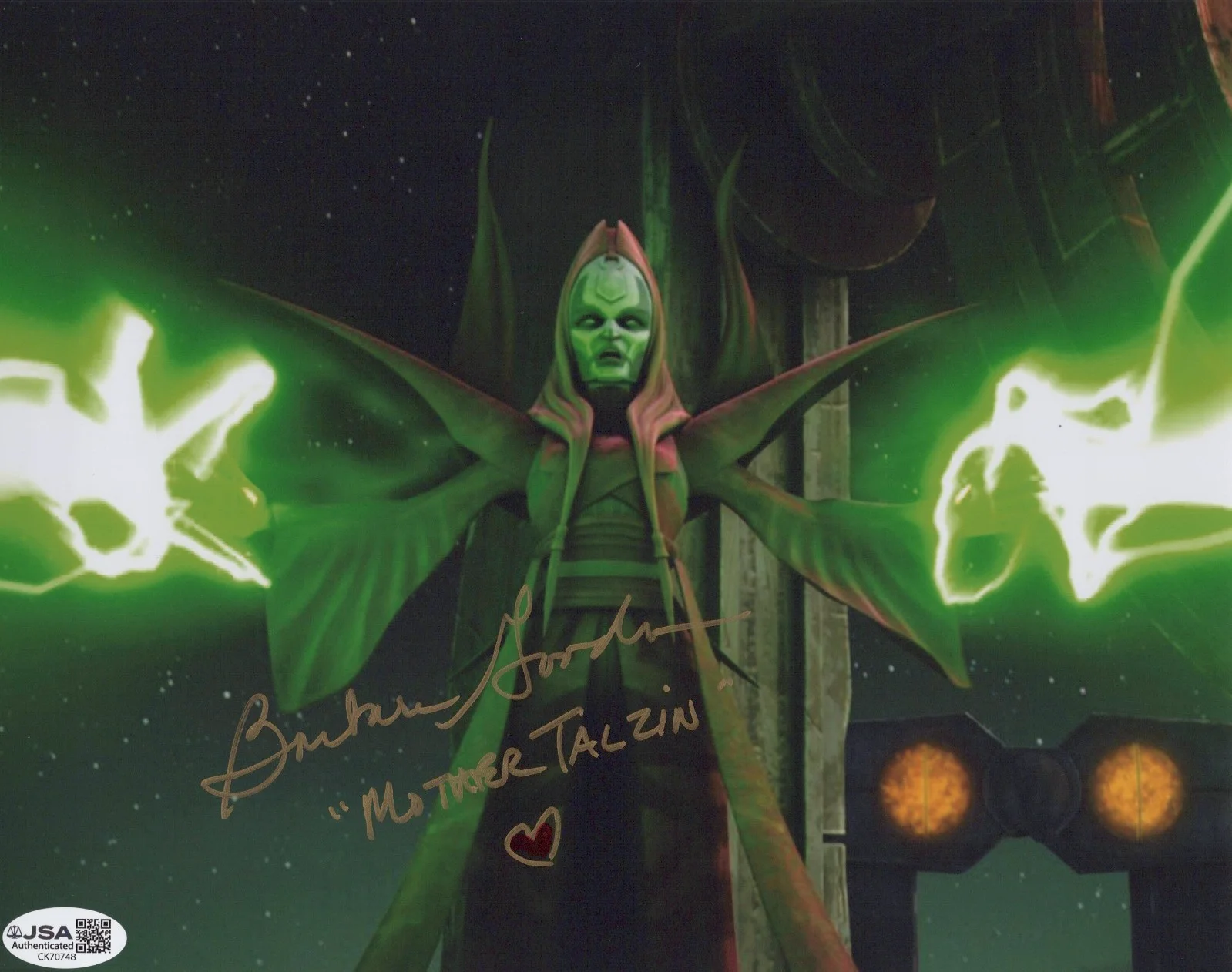Barbara Goodson — Star Wars The Clone Wars- Barbara Goodson signed Mother Talzin 8x10 JSA COA