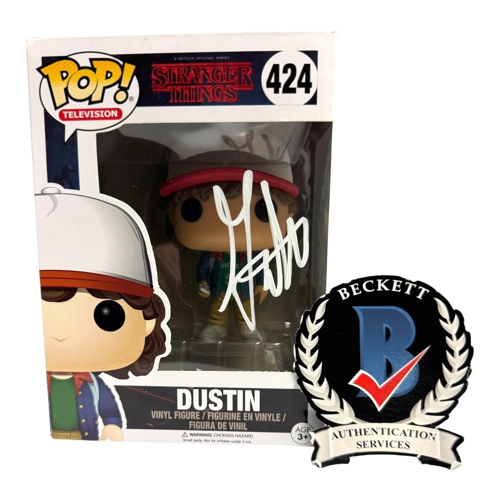 Gaten Matarazzo — Gaten Matarazzo Signed Autograph Stranger Things Funko Pop 424 Beckett Bas