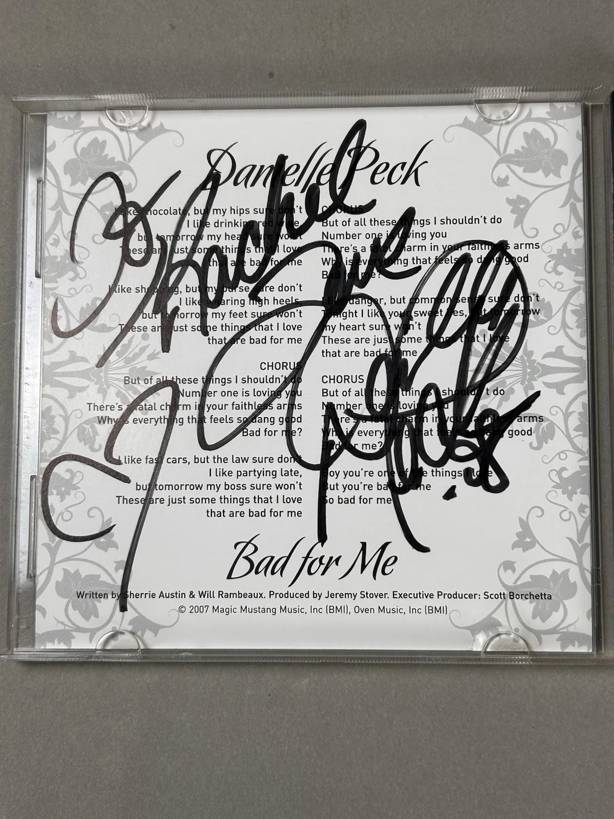 Danielle Peck Bad For Me CD Single + Signed Booklet Big Machine Records 2007, image 2