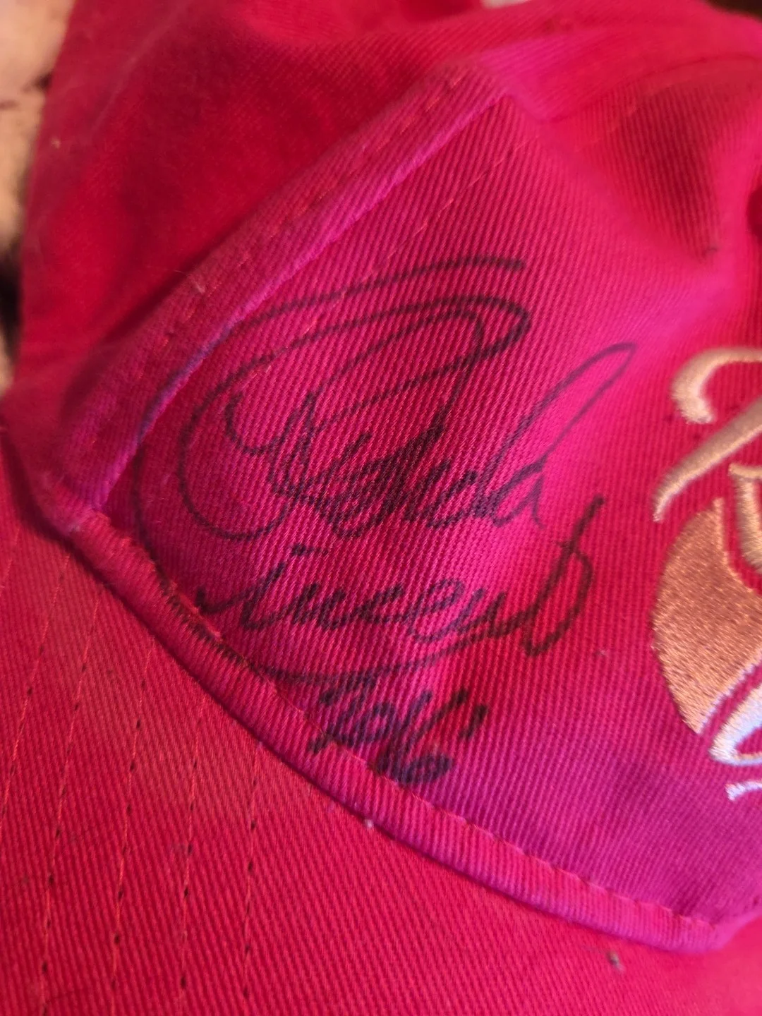 Rhonda Vincent Autographed Baseball Hat - Pink 2016, image 2