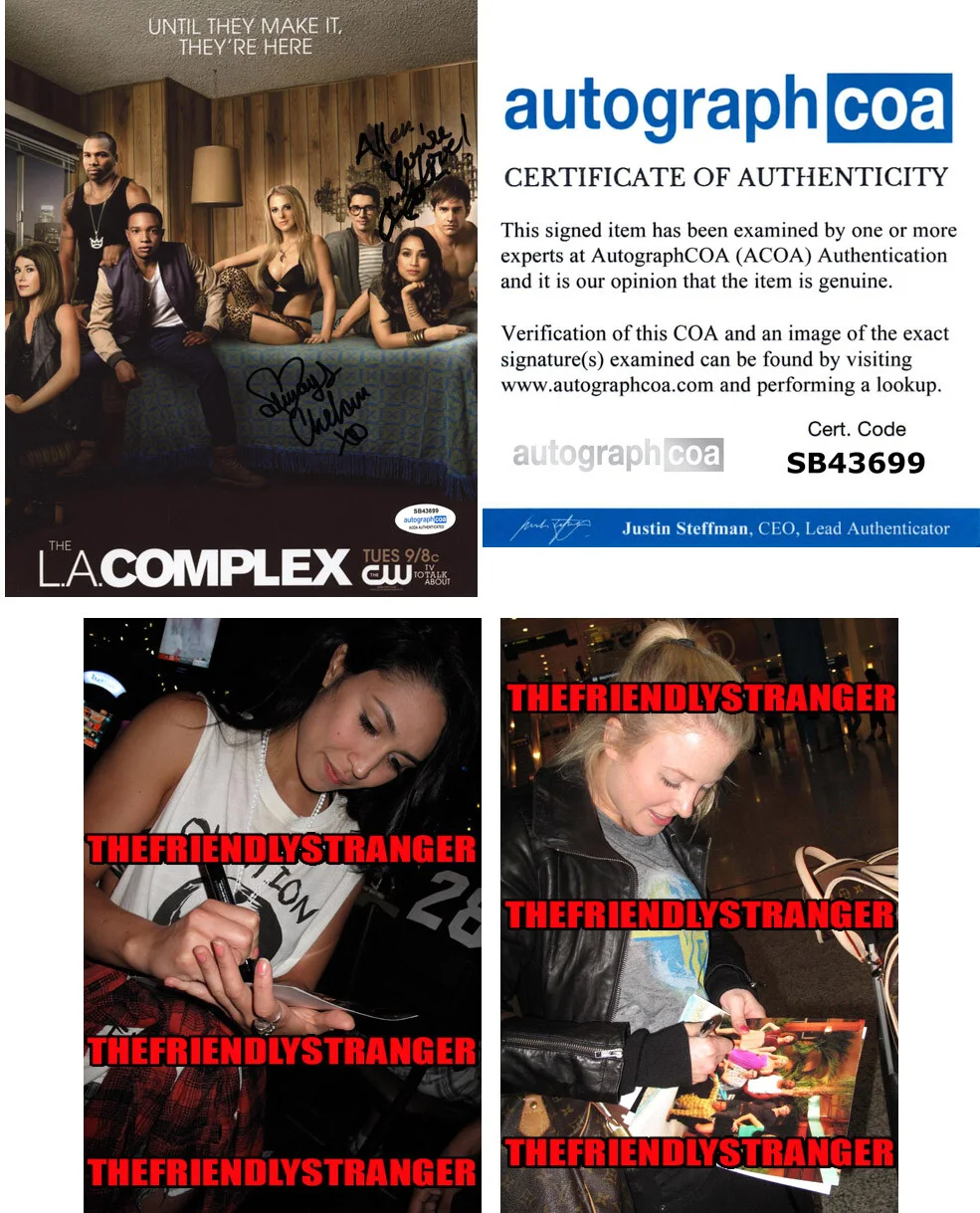 CASSIE STEELE & CHELAN SIMMONS — Cassie Steele & Chelan Simmons signed "THE LA COMPLEX" 8x10 Photo PROOF a ACOA