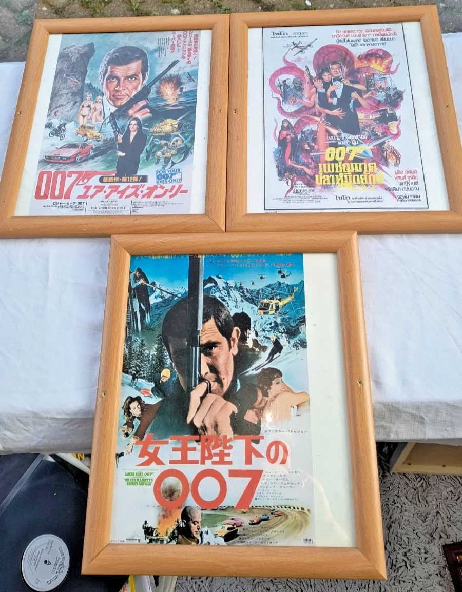 JAMES BOND 007 9 x VINTAGE FRAMED ADVERTS MAN CAVE GOLDFINGER FROM RUSSIA W LOVE, изображение 2