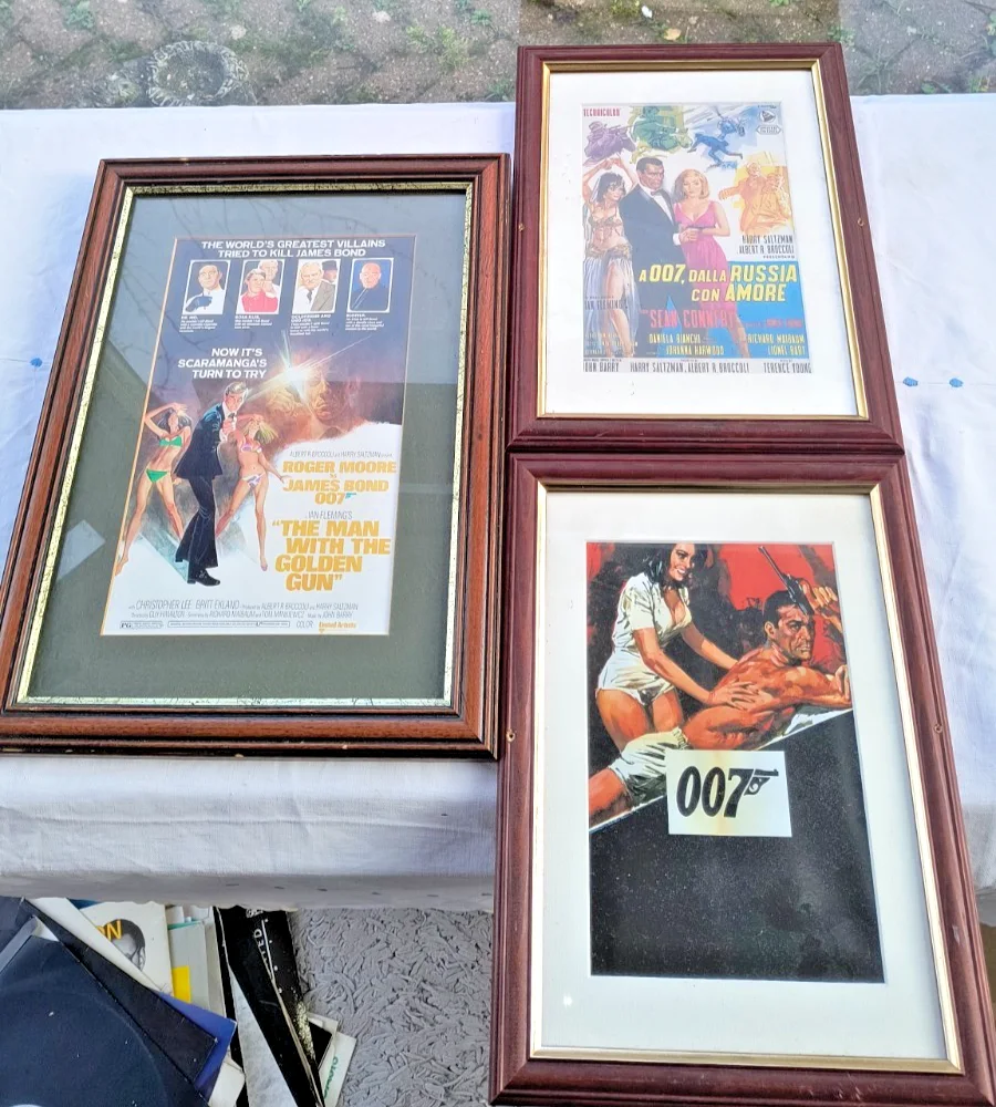 JAMES BOND 007 9 x VINTAGE FRAMED ADVERTS MAN CAVE GOLDFINGER FROM RUSSIA W LOVE, изображение 4