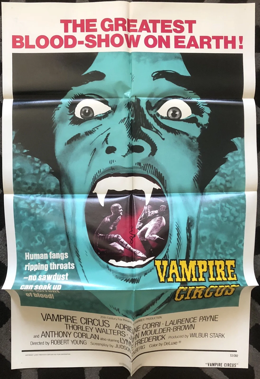 VAMPIRE CIRCUS 1972 ORIGINAL U.S. 1-SHEET POSTER NEAR MINT, image 3