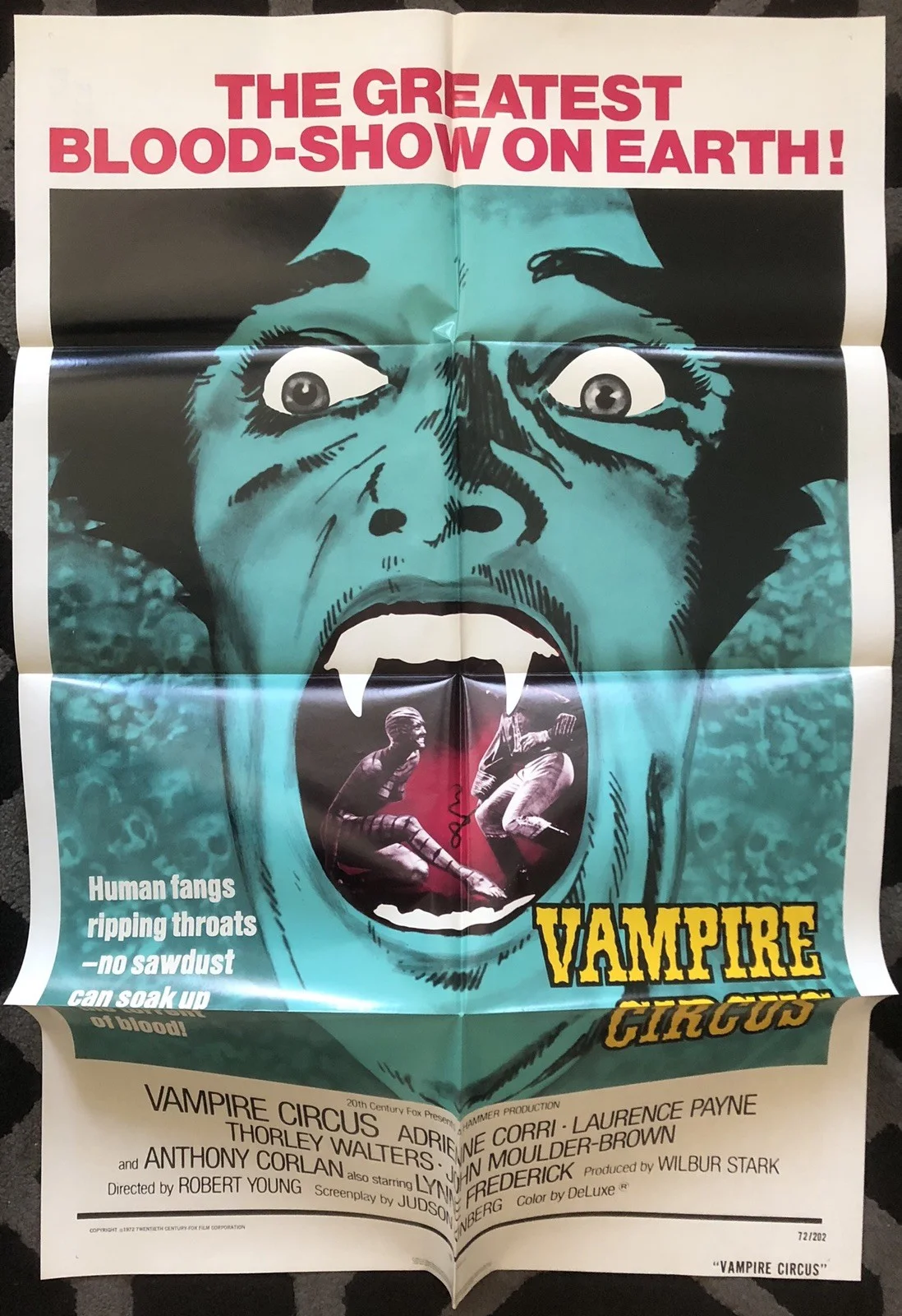 VAMPIRE CIRCUS 1972 ORIGINAL U.S. 1-SHEET POSTER NEAR MINT, image 4