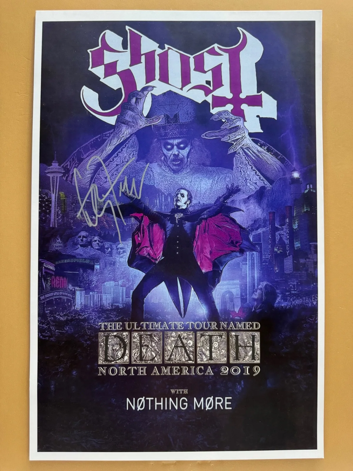 Tobias Forge — SIGNED GHOST Death Tour 11x17 Band Poster COA by Tobias Forge - Ships FREE