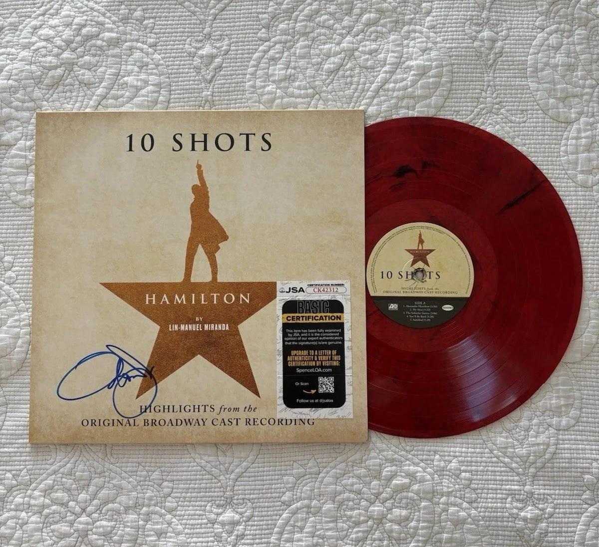 Leslie Odom Jr — Leslie Odom Jr. Signed Autographed Hamilton 10 Shots Vinyl Album Exclusive JSA!